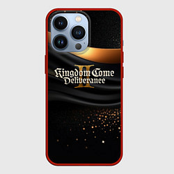 Чехол для iPhone 13 Pro Kingdom Come Deliverance 2 черная ткань с золотом, цвет: 3D-красный