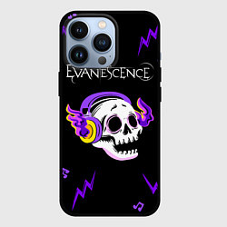 Чехол для iPhone 13 Pro Evanescence неоновый череп, цвет: 3D-черный