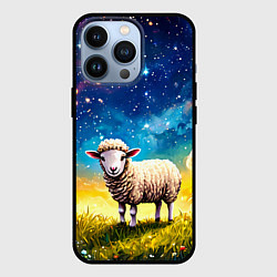 Чехол для iPhone 13 Pro Овечка и звездное небо, цвет: 3D-черный