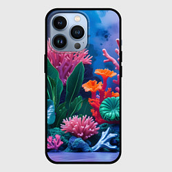 Чехол для iPhone 13 Pro Подводные кораллы, цвет: 3D-черный