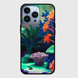 Чехол для iPhone 13 Pro Морское дно с кораллами, цвет: 3D-черный