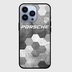 Чехол для iPhone 13 Pro Porsche - grey gradient посередине, цвет: 3D-черный