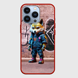Чехол для iPhone 13 Pro Уличный лисёнок на своём районе, цвет: 3D-красный