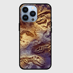 Чехол для iPhone 13 Pro Окаменелые динозавры, подарок для палеонтолога, цвет: 3D-черный