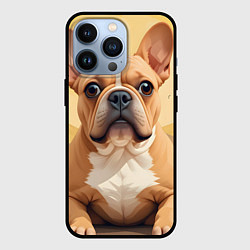 Чехол для iPhone 13 Pro Бульдог и пальмы, цвет: 3D-черный