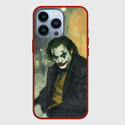 Чехол для iPhone 13 Pro Джокер на дождивой улице, цвет: 3D-красный