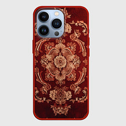 Чехол для iPhone 13 Pro Старый ковер узоры, цвет: 3D-красный