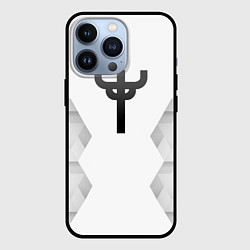 Чехол для iPhone 13 Pro Judas Priest white poly, цвет: 3D-черный