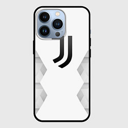 Чехол для iPhone 13 Pro Juventus white poly, цвет: 3D-черный