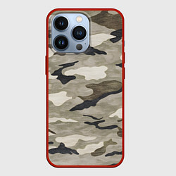 Чехол для iPhone 13 Pro Песочный камуфляж, цвет: 3D-красный