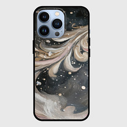 Чехол для iPhone 13 Pro Бежевый объемный узор, цвет: 3D-черный