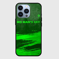 Чехол для iPhone 13 Pro No Mans Sky - green gradient посередине, цвет: 3D-черный