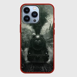Чехол для iPhone 13 Pro Ретро иллюстрация паровоза, цвет: 3D-красный