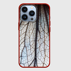 Чехол для iPhone 13 Pro Прожилки растения, цвет: 3D-красный