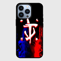 Чехол для iPhone 13 Pro Doom flame neon, цвет: 3D-черный