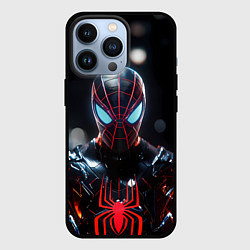 Чехол для iPhone 13 Pro Спайдер-мен в мото костюме, цвет: 3D-черный