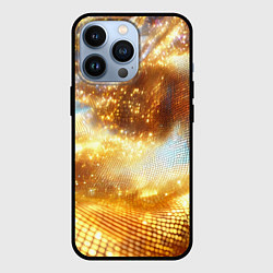 Чехол для iPhone 13 Pro Блестящая золотая текстура, цвет: 3D-черный