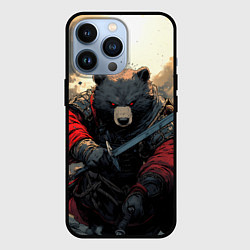 Чехол для iPhone 13 Pro Медведь самурай, цвет: 3D-черный