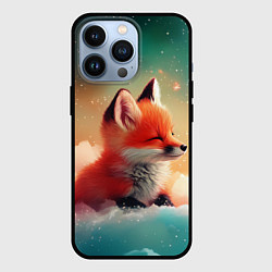 Чехол для iPhone 13 Pro Милый лисенок спит на облаке, цвет: 3D-черный