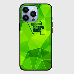 Чехол для iPhone 13 Pro GTA6 green poly, цвет: 3D-черный