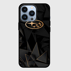 Чехол для iPhone 13 Pro Subaru golden poly, цвет: 3D-черный
