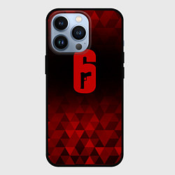 Чехол для iPhone 13 Pro Rainbow Six red poly, цвет: 3D-черный