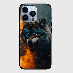 Чехол для iPhone 13 Pro Злой волк в огне, цвет: 3D-черный