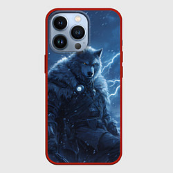 Чехол для iPhone 13 Pro Волк повелитель молний, цвет: 3D-красный