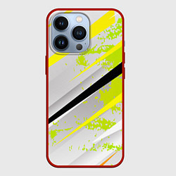 Чехол для iPhone 13 Pro Color white light green, цвет: 3D-красный