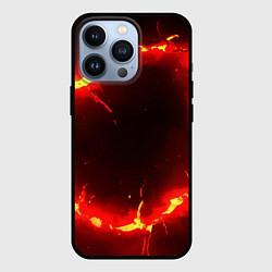 Чехол для iPhone 13 Pro Красный круг из огня текстура, цвет: 3D-черный
