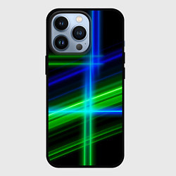 Чехол для iPhone 13 Pro Color blue black green, цвет: 3D-черный