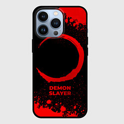 Чехол для iPhone 13 Pro Demon Slayer - red gradient, цвет: 3D-черный