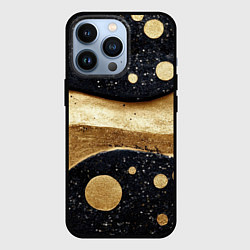 Чехол для iPhone 13 Pro Золотая объемная абстракция - текстура, цвет: 3D-черный