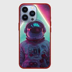 Чехол для iPhone 13 Pro Космонавт треугольник в космосе, цвет: 3D-красный