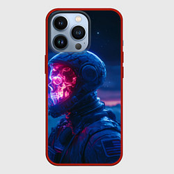 Чехол для iPhone 13 Pro Синий космонавт с красным черепом, цвет: 3D-красный