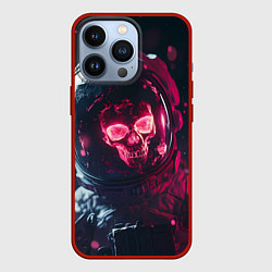 Чехол для iPhone 13 Pro Красный череп в скафандре космонавта, цвет: 3D-красный