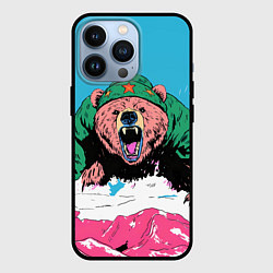 Чехол для iPhone 13 Pro Хищный русский медведь, цвет: 3D-черный