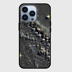 Чехол для iPhone 13 Pro Тёмный серый абстракция звёзды, цвет: 3D-черный