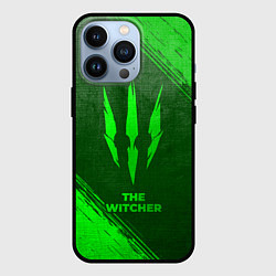 Чехол для iPhone 13 Pro The Witcher - green gradient, цвет: 3D-черный