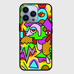 Чехол для iPhone 13 Pro Абстрактный цветной паттерн, цвет: 3D-черный
