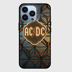 Чехол для iPhone 13 Pro ACDC винтажный логотип, цвет: 3D-черный