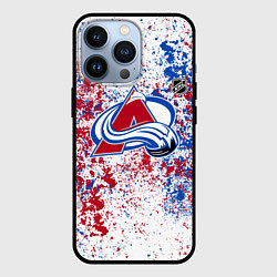 Чехол для iPhone 13 Pro Colorado Avalanche NHL white, цвет: 3D-черный