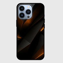 Чехол для iPhone 13 Pro Черная текстура с углами, цвет: 3D-черный