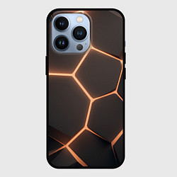 Чехол для iPhone 13 Pro Серая текстура из сот, цвет: 3D-черный