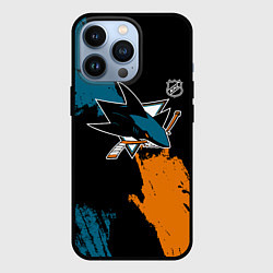 Чехол для iPhone 13 Pro Сан Хосе Шаркс - два цвета, цвет: 3D-черный