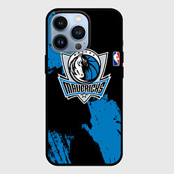Чехол для iPhone 13 Pro Даллас Маверикс - брызги краски, цвет: 3D-черный