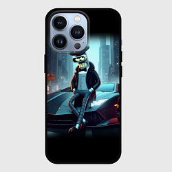 Чехол для iPhone 13 Pro Бендер счастливый владелец Ламборджини, цвет: 3D-черный