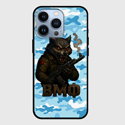 Чехол для iPhone 13 Pro Волк с красными глазами ВМФ, цвет: 3D-черный