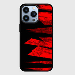 Чехол для iPhone 13 Pro Color red black strip, цвет: 3D-черный