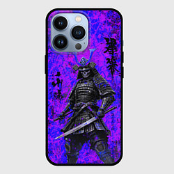 Чехол для iPhone 13 Pro Призрак самурай - неоновые краски, цвет: 3D-черный